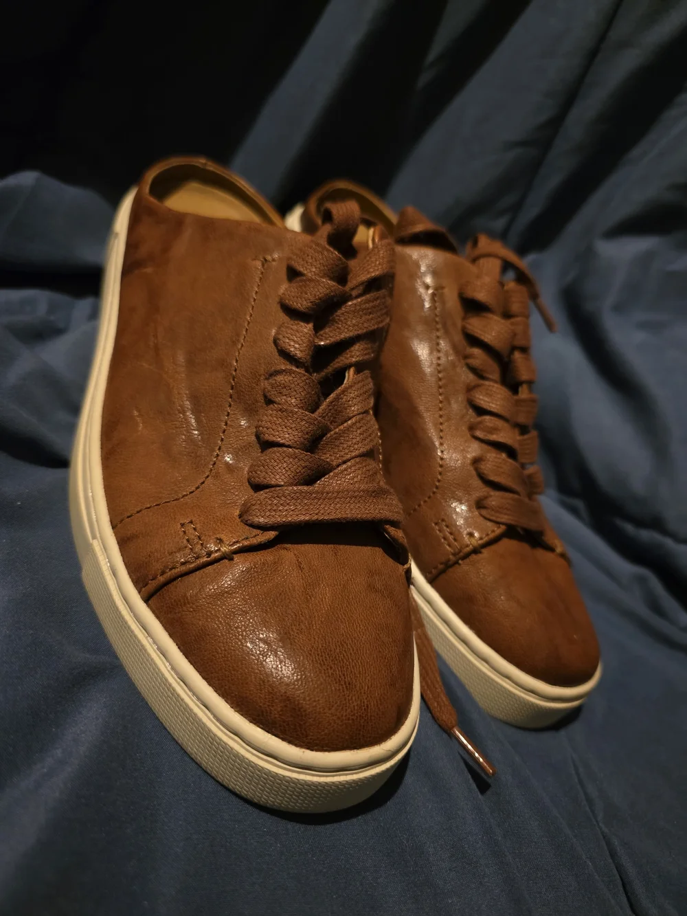 Brown Leather Slip-On Sneakers for Men